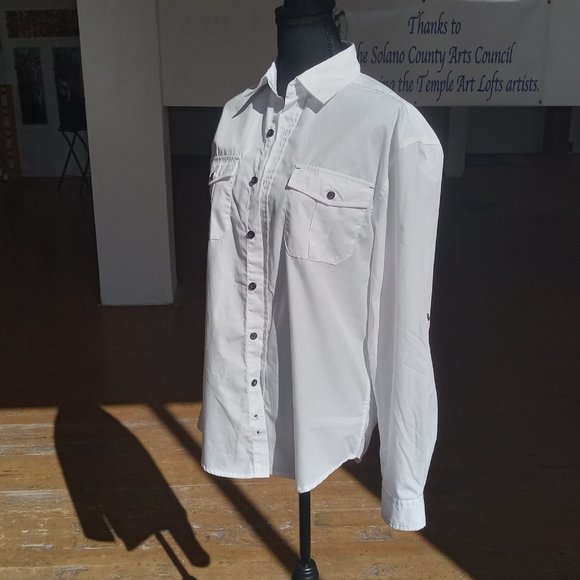 Bruno white button down long sleeve shirt - Picture 8 of 11